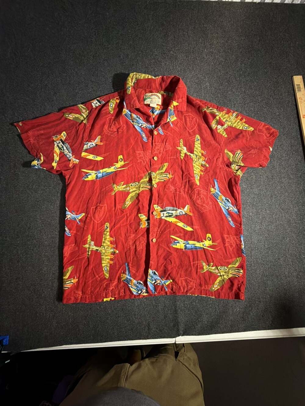 Paradise Found Vintage Airplane Print Hawaiian Button-Down Shirt
13-0181
